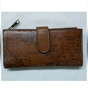 Patricia Nash Nazari Italian Map Print Leather RFID Wallet